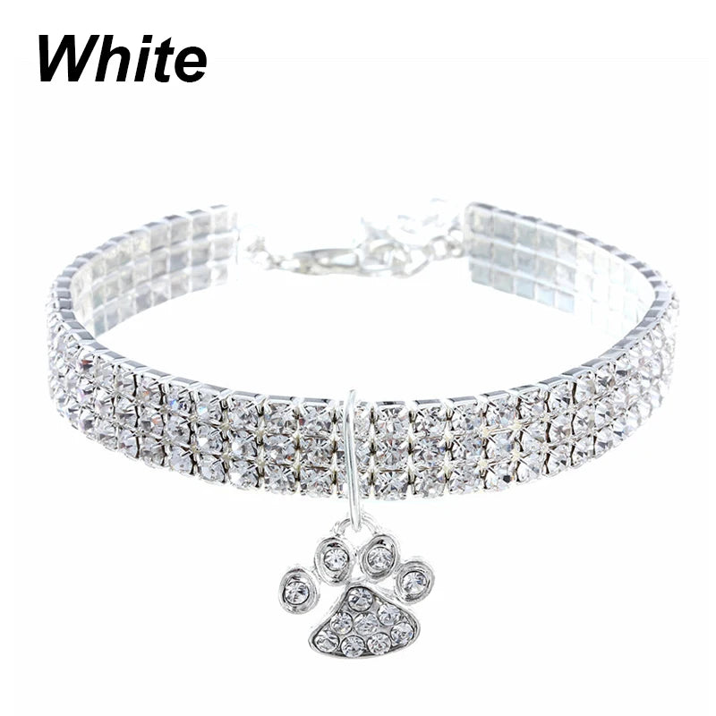 Elegant Crystal Pet Collar – Adjustable Jewelled Necklace for Cats & Dogs