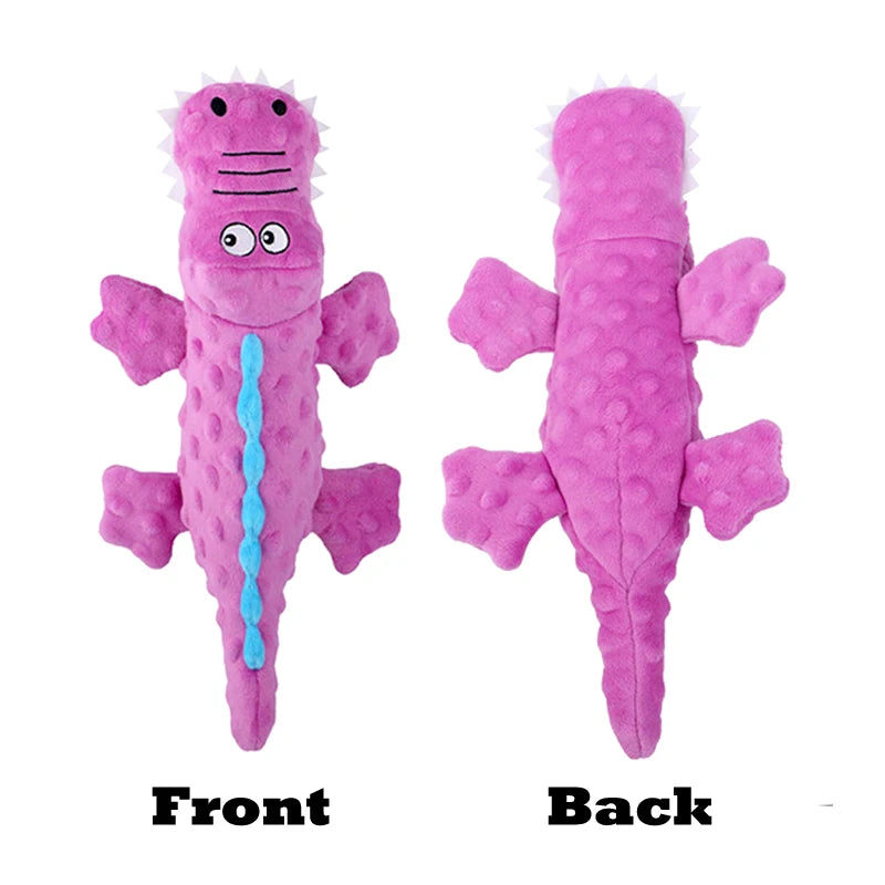 Soft Plush Crocodile Dog Squeaky Toy - Interactive Chew Toy for Small & Large Dogs, Cats