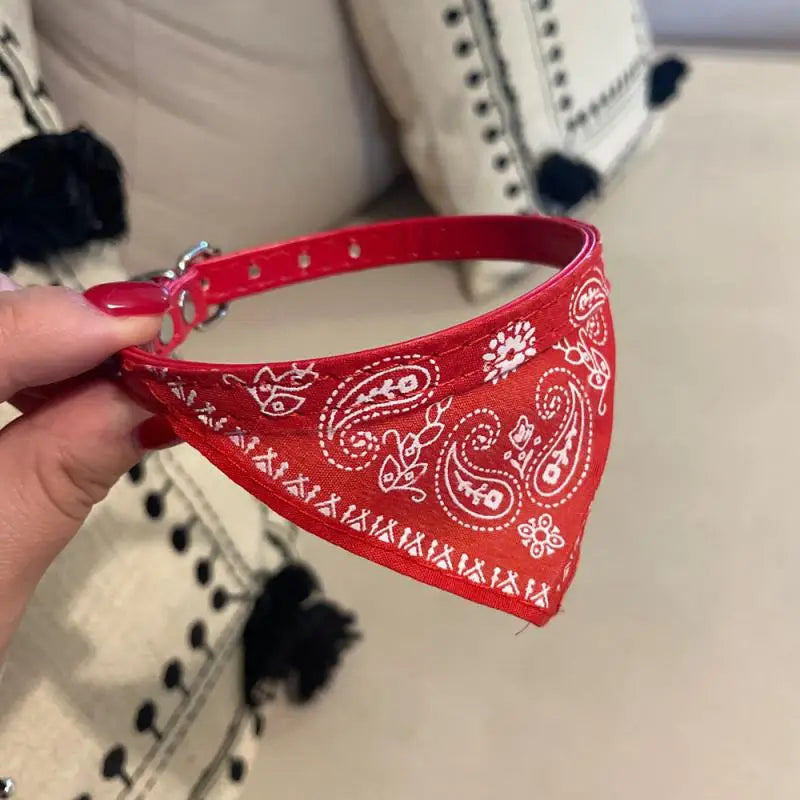 Adjustable Pet Scarf Collar with Triangle Bandana β For Small Dogs & Cats
