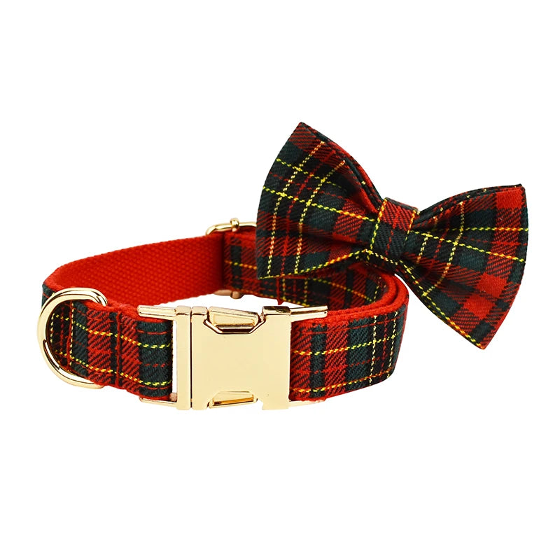 Custom Soft Cotton Dog Collar, Leash & Harness Set
