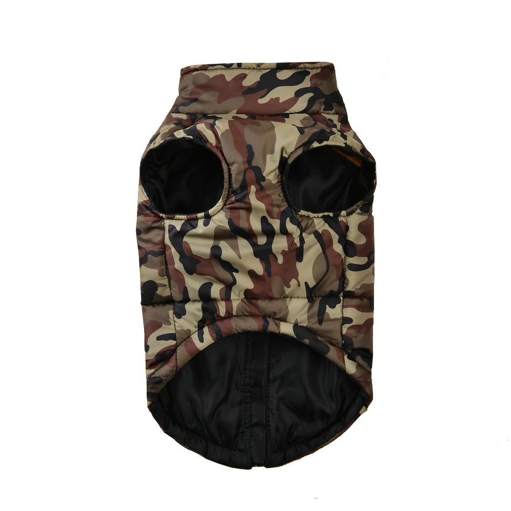 Winter Dog Coat - Waterproof Camouflage Jacket for Large Dogs & Puppies, Warm & Windproof Pet Apparel Ditzy Petunia