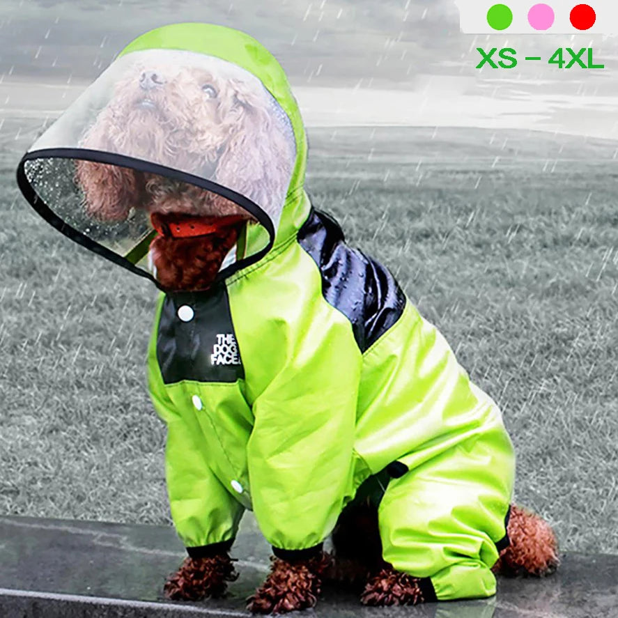 Fashionable Waterproof Pet Raincoat with Hoodie for Dogs, XS-4XL, Light & Comfortable Ditzy Petunia