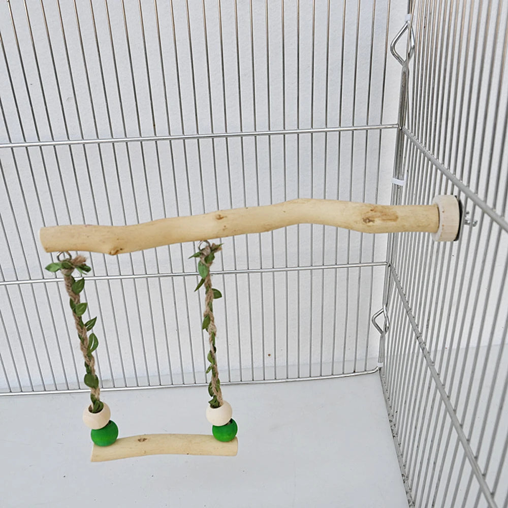 Wooden Bird Toy - Durable Perch for Small & Medium Birds | Natural & Interactive Cage Accessory
