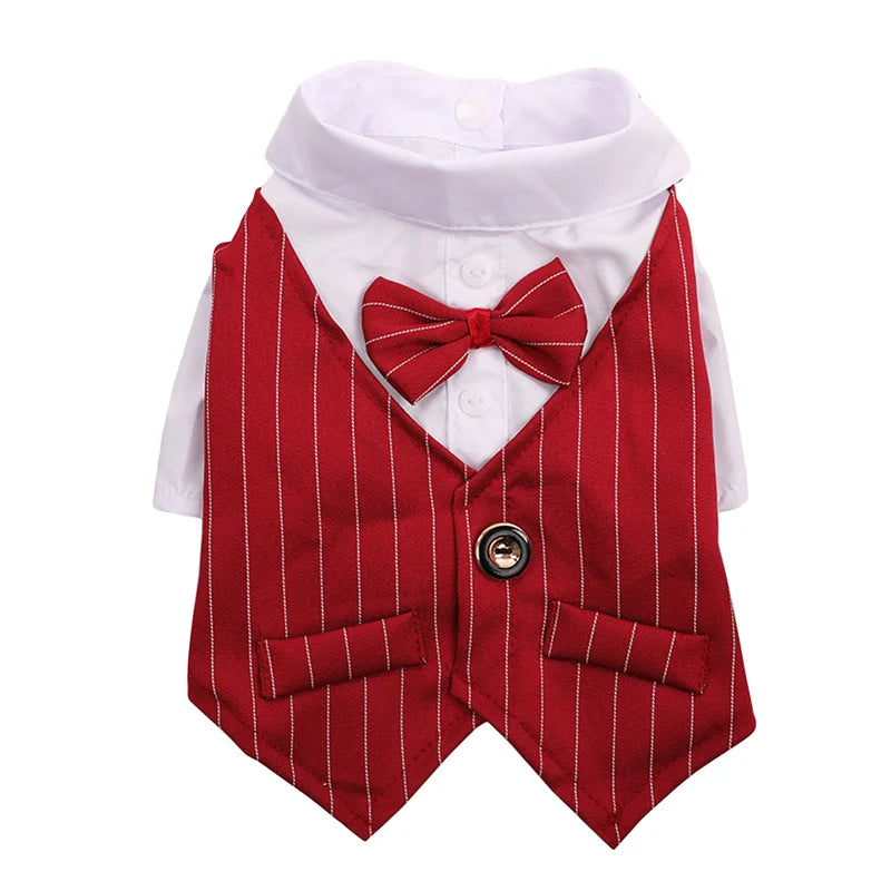 Solid Polyester Dog Shirt with Bow for Small to Large Dogs – Lightweight & Comfortable