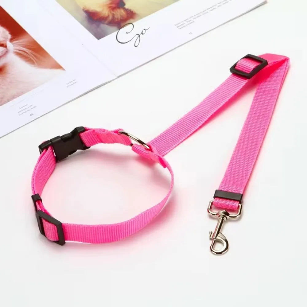Adjustable Pet Car Seat Belt Leash - Durable Safety Harness for Dogs and Cats Ditzy Petunia