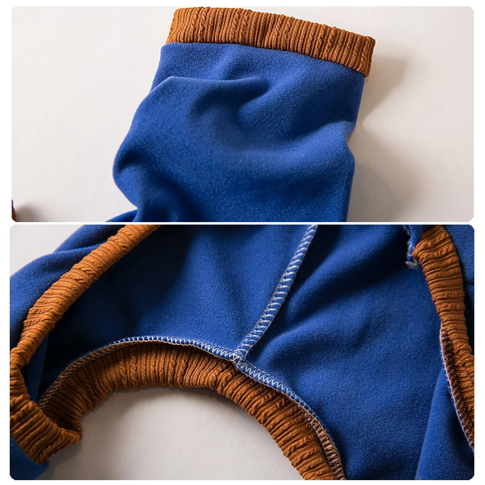 XL-5XL Cozy Turtleneck Dog Jumpsuit – Velvet Pajamas for Small, Medium, Large, and Big Dogs