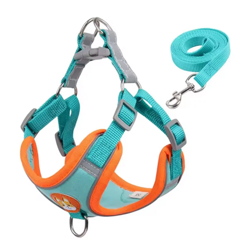 Adjustable Dog Harness & Leash Set | Reflective Anti-Pull Vest for Small & Medium Dogs | Safe, Durable, and Breathable Ditzy Petunia