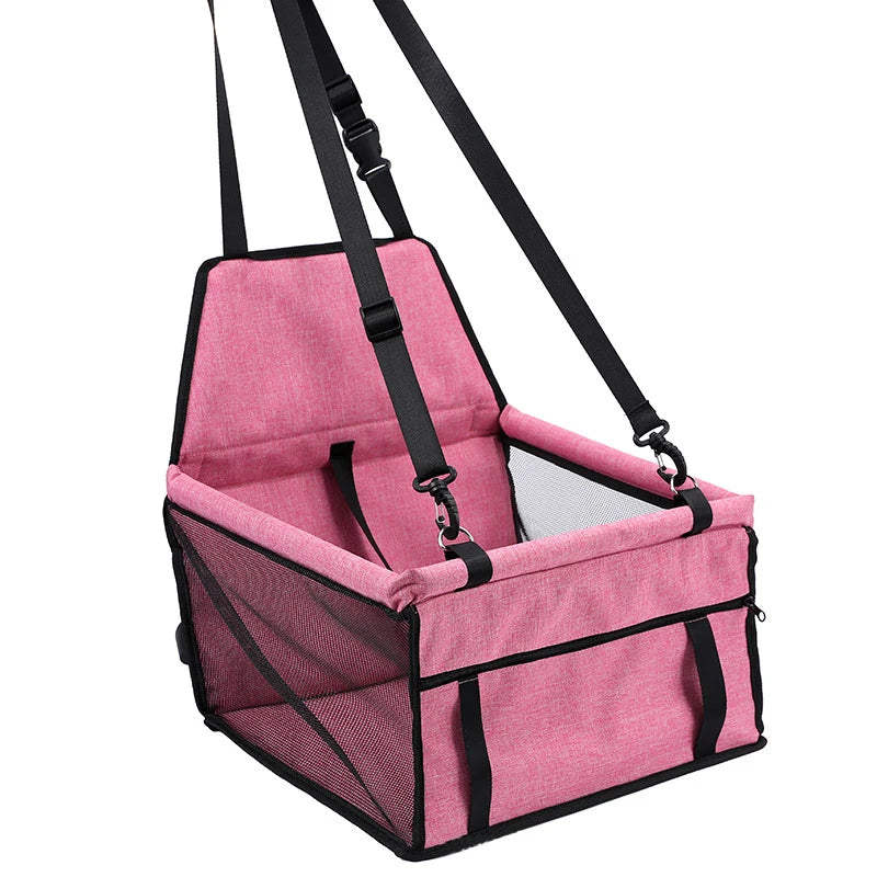 Foldable Dog Car Seat | Breathable Travel Booster Basket for Pets
