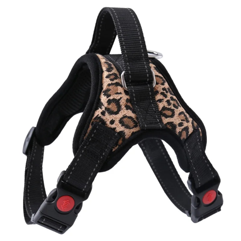 Reflective Quick Release Dog Vest Harness - Cotton & Nylon Adjustable Pet Harness Ditzy Petunia