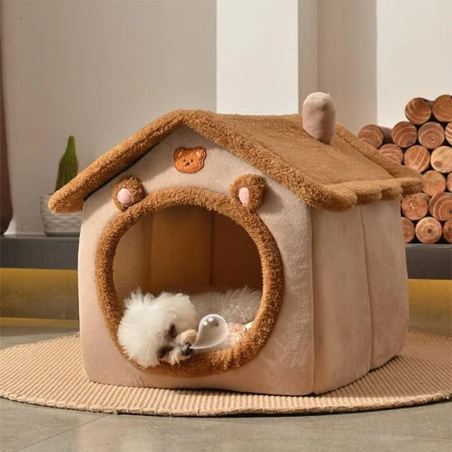 Cozy Fiber Cat House – Breathable Comfort for Your Feline
