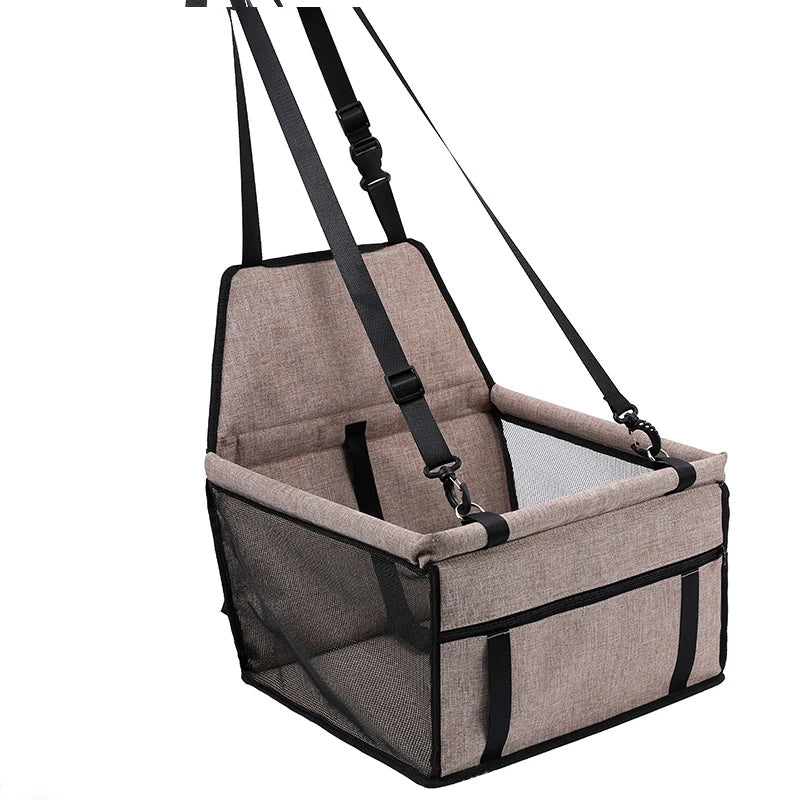 Foldable Dog Car Seat | Breathable Travel Booster Basket for Pets