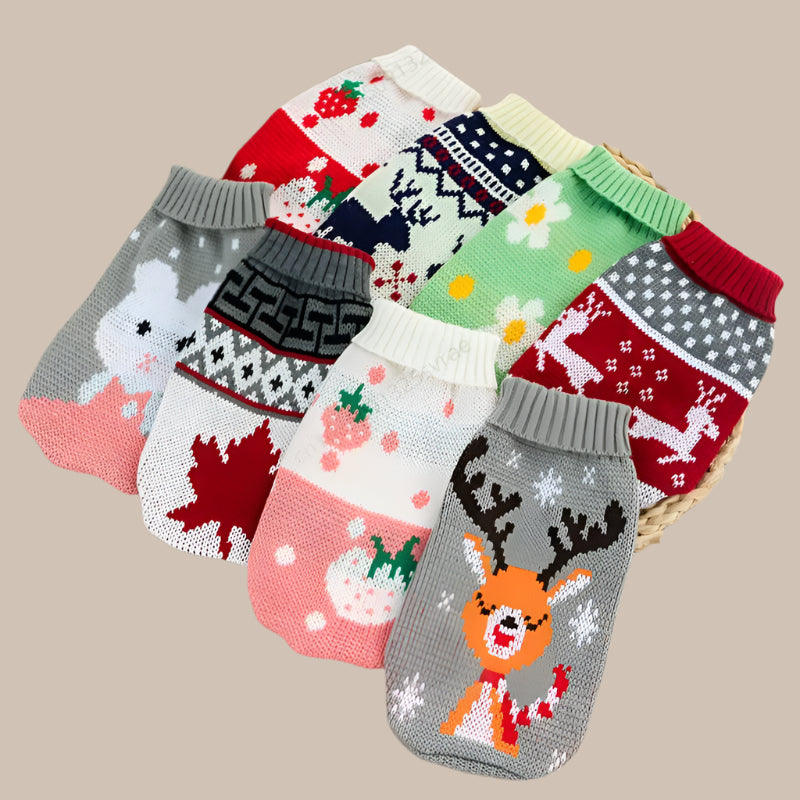 Warm Pet Dog Sweaters – Winter Clothes for Small Medium Dogs, Knitted Coat for Puppies, Cats (Chihuahua, Yorkie, French Bulldogs)