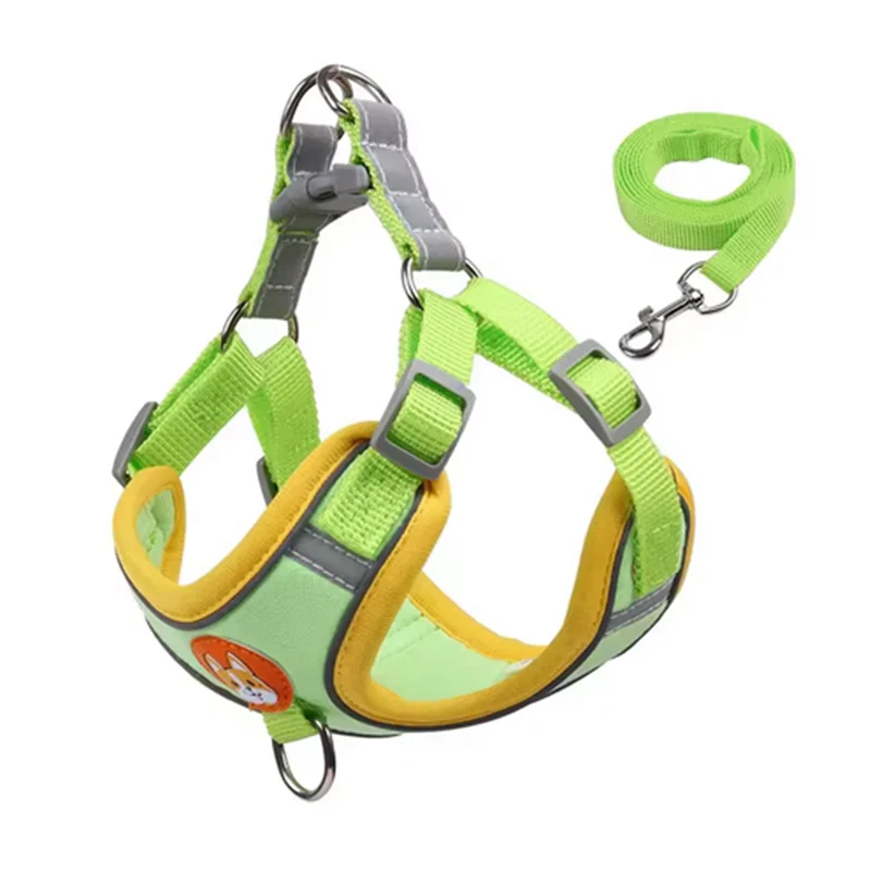 Adjustable Dog Harness & Leash Set | Reflective Anti-Pull Vest for Small & Medium Dogs | Safe, Durable, and Breathable Ditzy Petunia