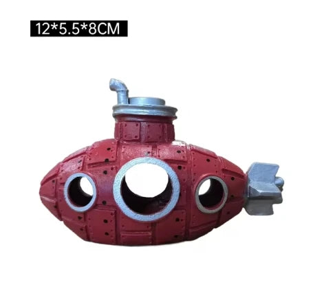 Resin Submarine Aquarium Ornament – Decorative Tank Decoration