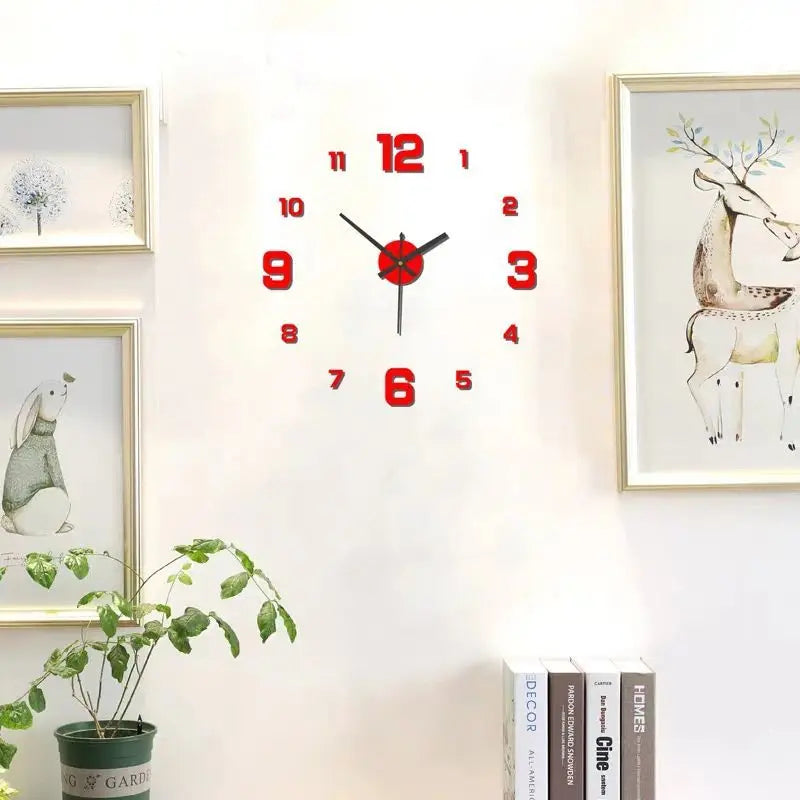 Creative Frameless DIY Wall Clock – Silent Home Décor for Living Room, Office, or Bedroom | Modern Wall Decal Design Ditzy Petunia
