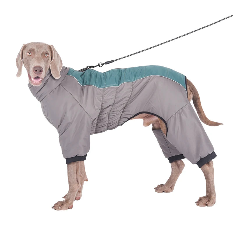 Warm Polyester Dog Jacket – Autumn/Winter Pet Coat for Medium to Large Dogs
