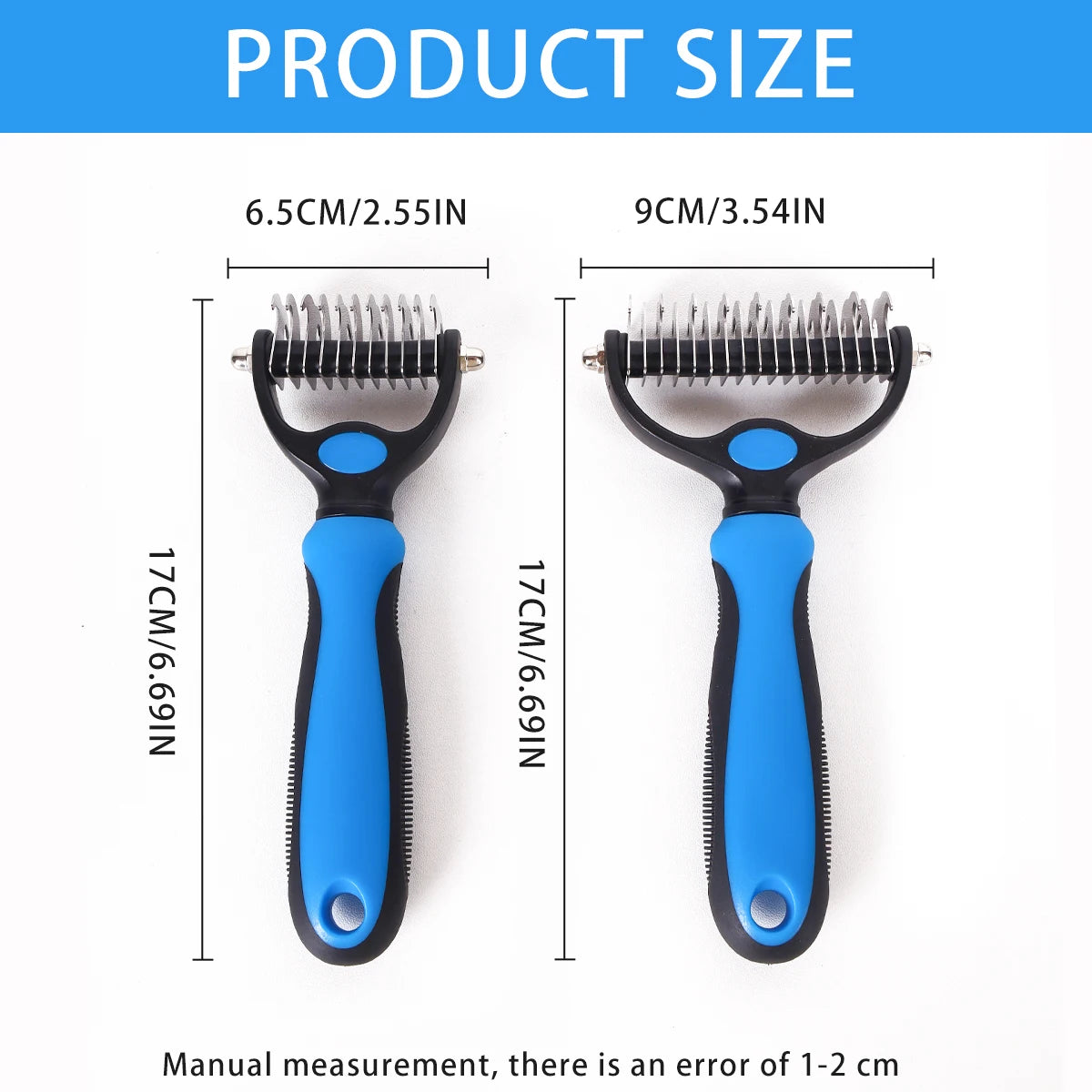 Dual-Sided Pet Deshedding Brush - Stainless Steel Grooming Tool for Cats & Dogs, Removes Loose Hair & Tangles x 1pc Ditzy Petunia