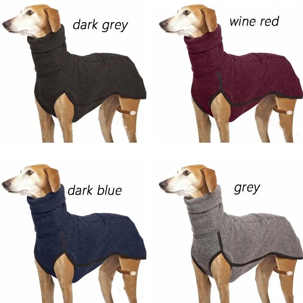 Winter High Collar Dog Sweater | Soft Cotton Hoodie Coat for Medium & Large Dogs | Warm Pitbull, Great Dane, and Greyhound Coat