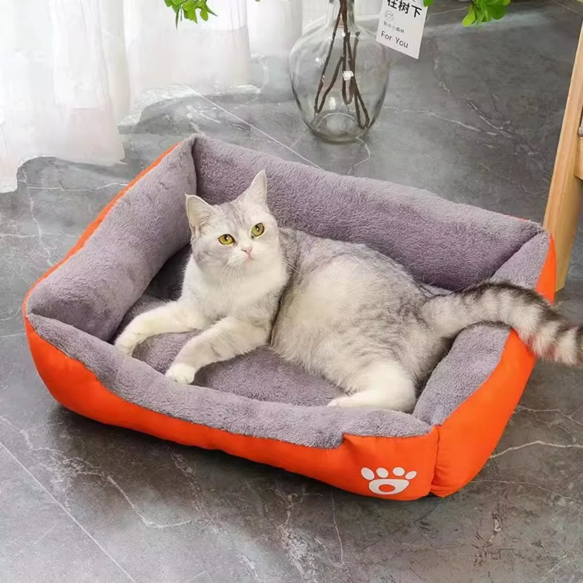 Soft Breathable Dog Bed Waterproof Non-Slip Cushion for Small Medium Large Pets - Machine Washable Puppy Sofa Mat Ditzy Petunia