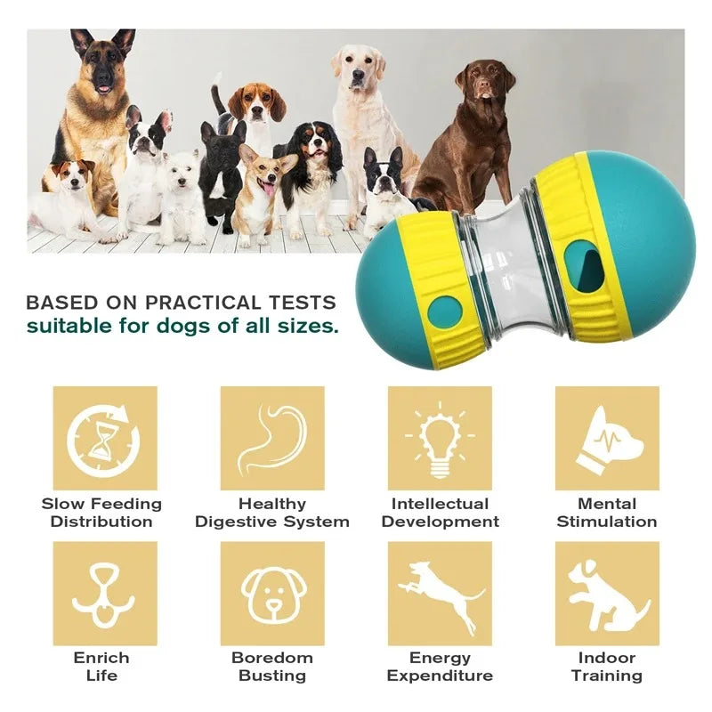 Interactive Slow-Feed Dog Toy — Tumbling Food Ball for Mental Stimulation & Healthy Eating