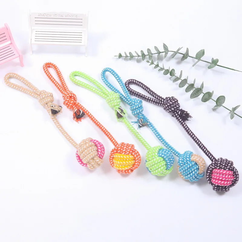 Interactive Cotton Rope Dog Toys - Durable Chew & Play for Puppies & Dogs