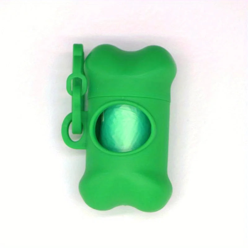 🦴 Portable Bone-Shaped Dog Waste Bag Holder – Includes Disposable Bags for Outdoor Walks