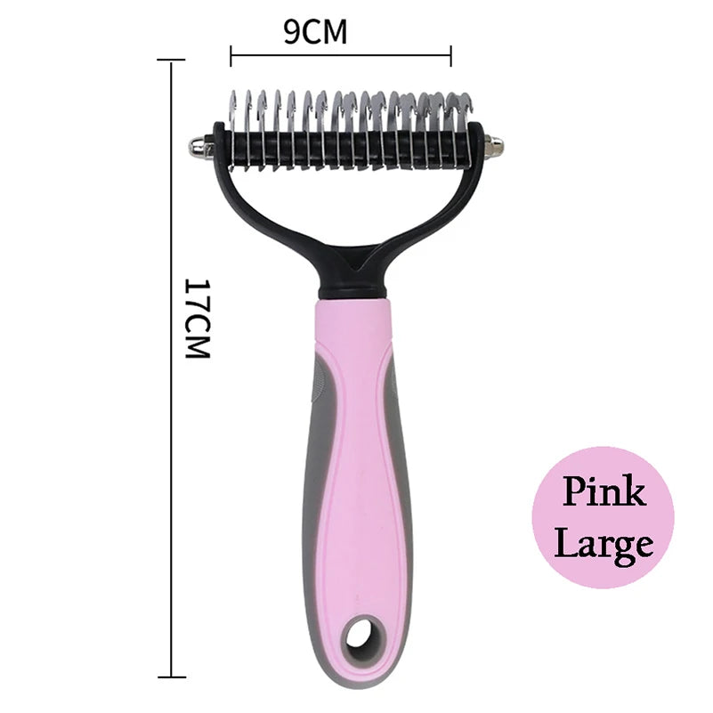 Professional Pet Deshedding Brush for Dogs and Cats - Fur Knot Cutter & Grooming Comb