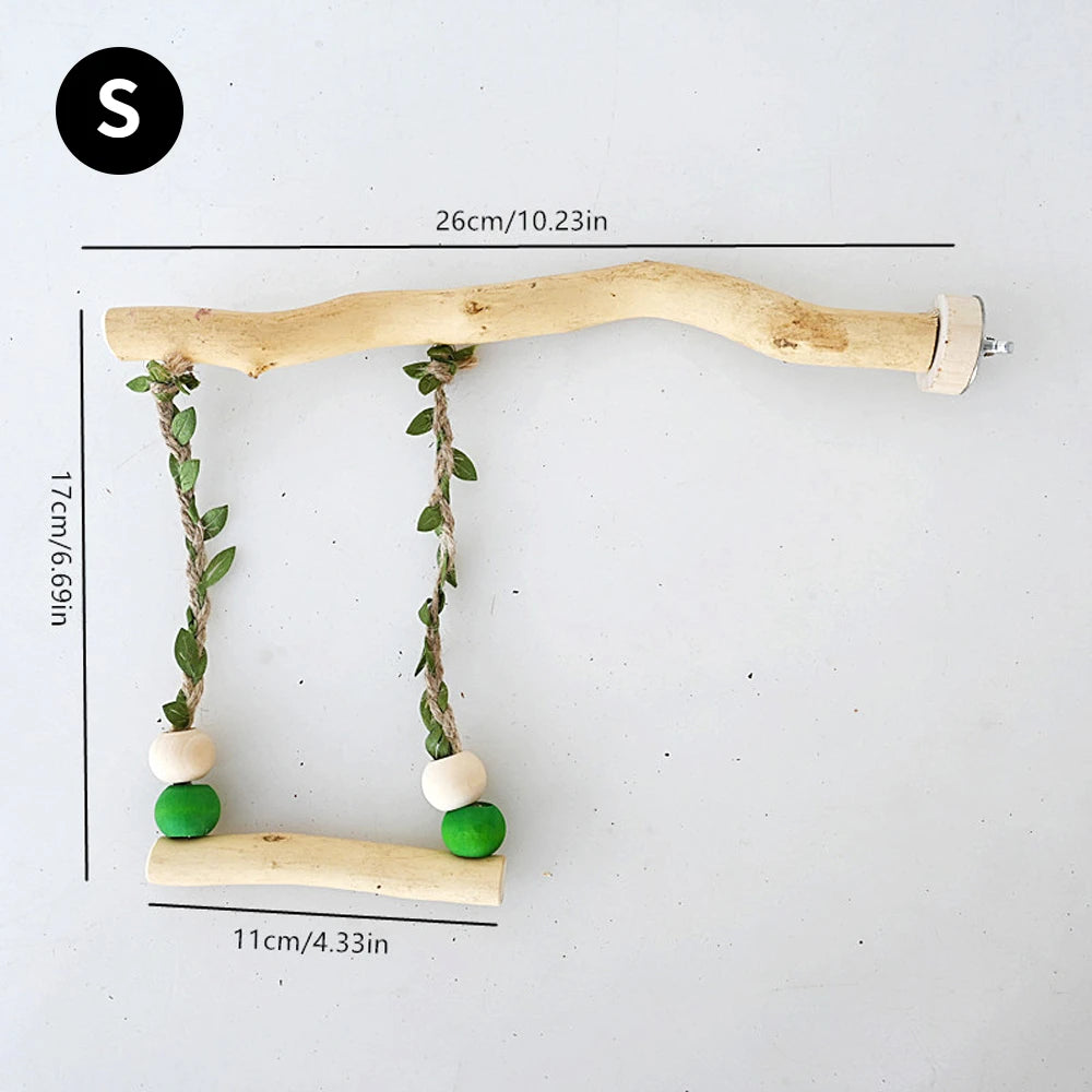 Wooden Bird Toy - Durable Perch for Small & Medium Birds | Natural & Interactive Cage Accessory