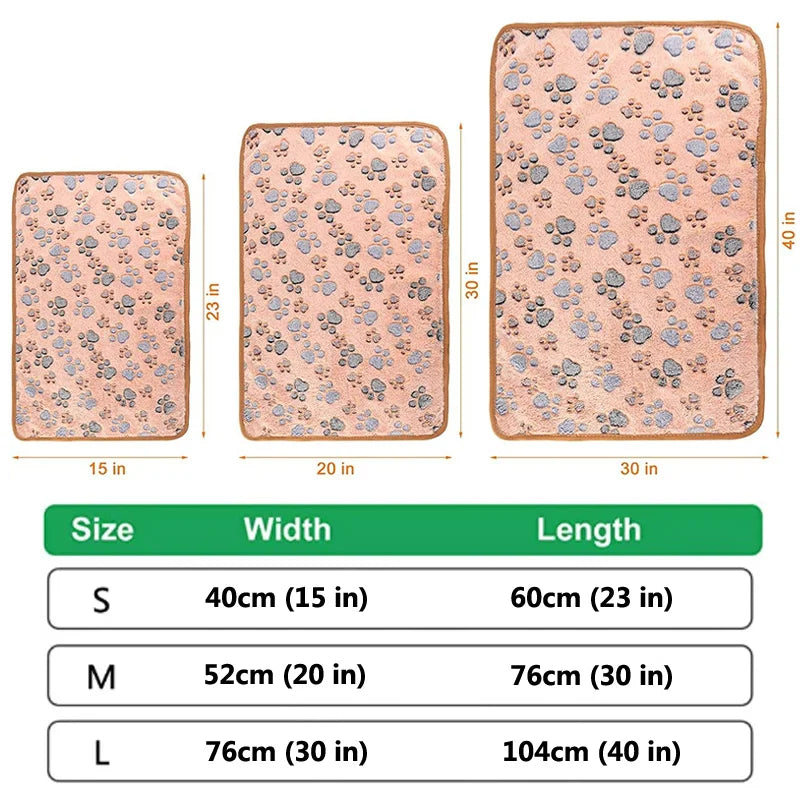 Ultra-Soft Coral Fleece Pet Blanket – Elephant & Paw Print Designs