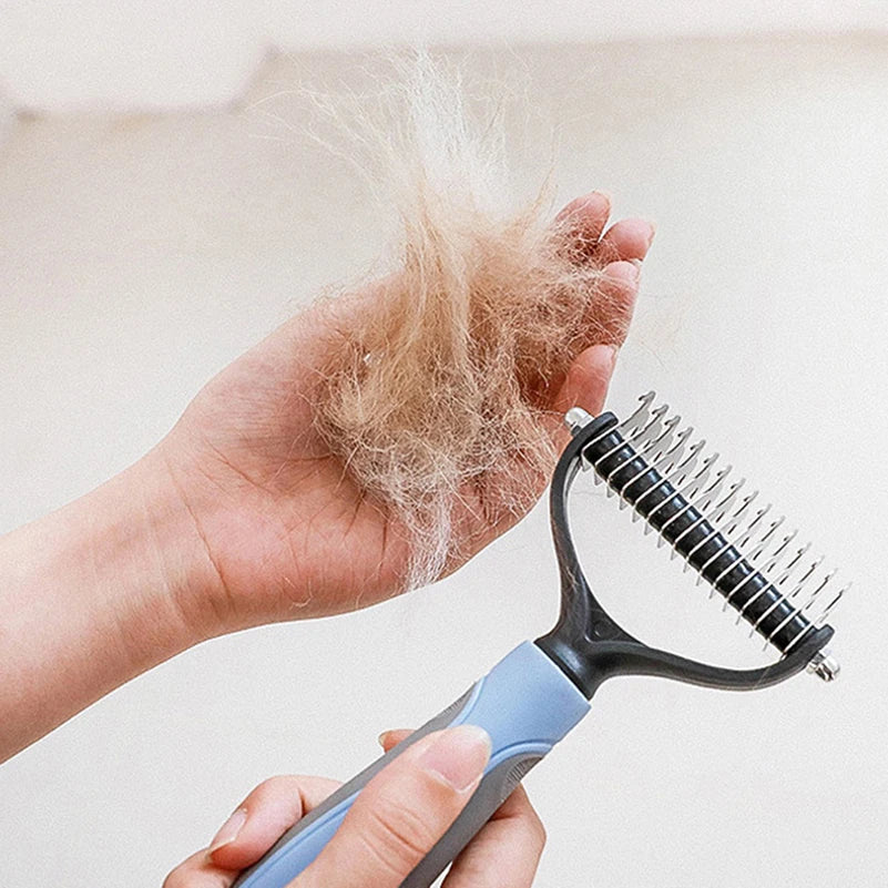 Professional Pet Deshedding Brush for Dogs and Cats - Fur Knot Cutter & Grooming Comb