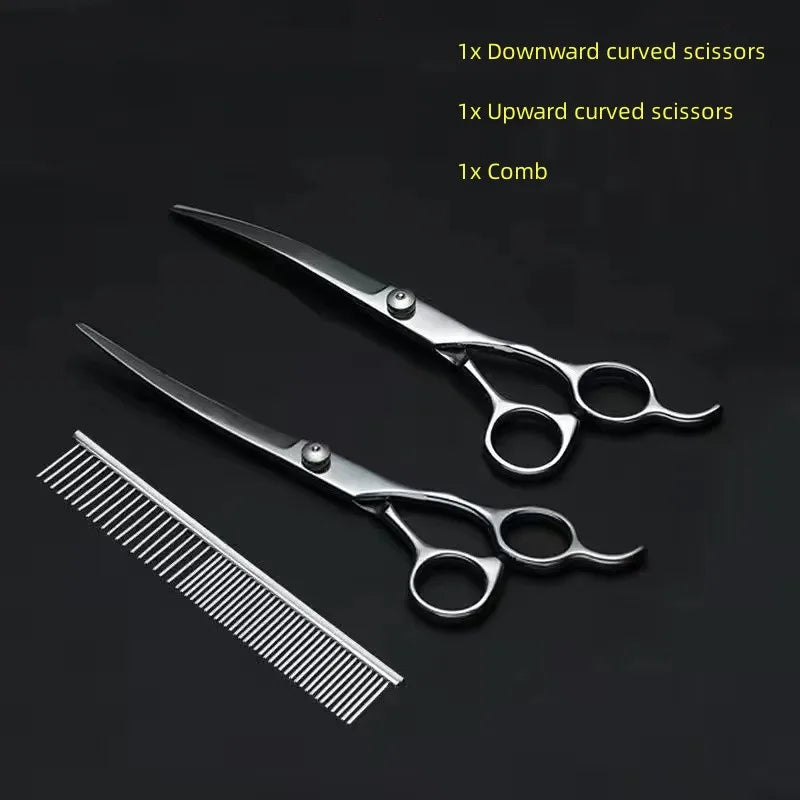 Professional Pet Grooming Scissors Set - Stainless Steel Dog Hair Trimming Tools