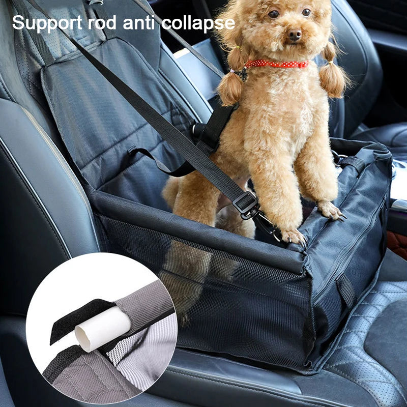 Foldable Dog Car Seat | Breathable Travel Booster Basket for Pets