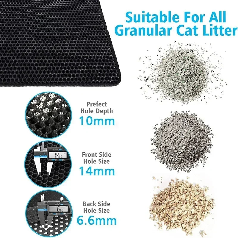 🐱 Dual-Layer Waterproof Cat Litter Mat – Keep Floors Clean & Litter Contained