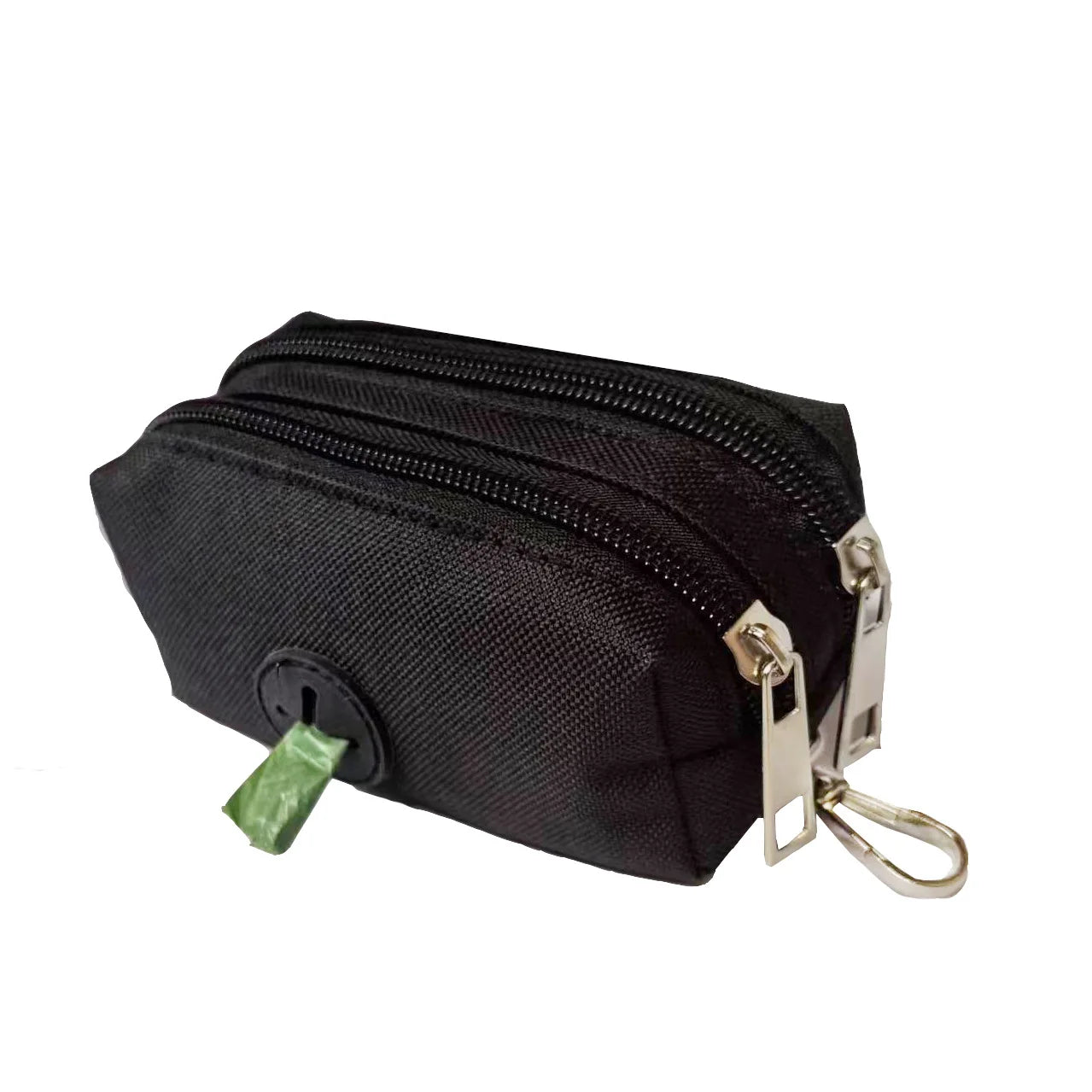 Portable Dog Poop Bag Dispenser with Auto-Lock Zipper, Waterproof Oxford Fabric, 2 Pockets for Leash, Key & Cards Ditzy Petunia