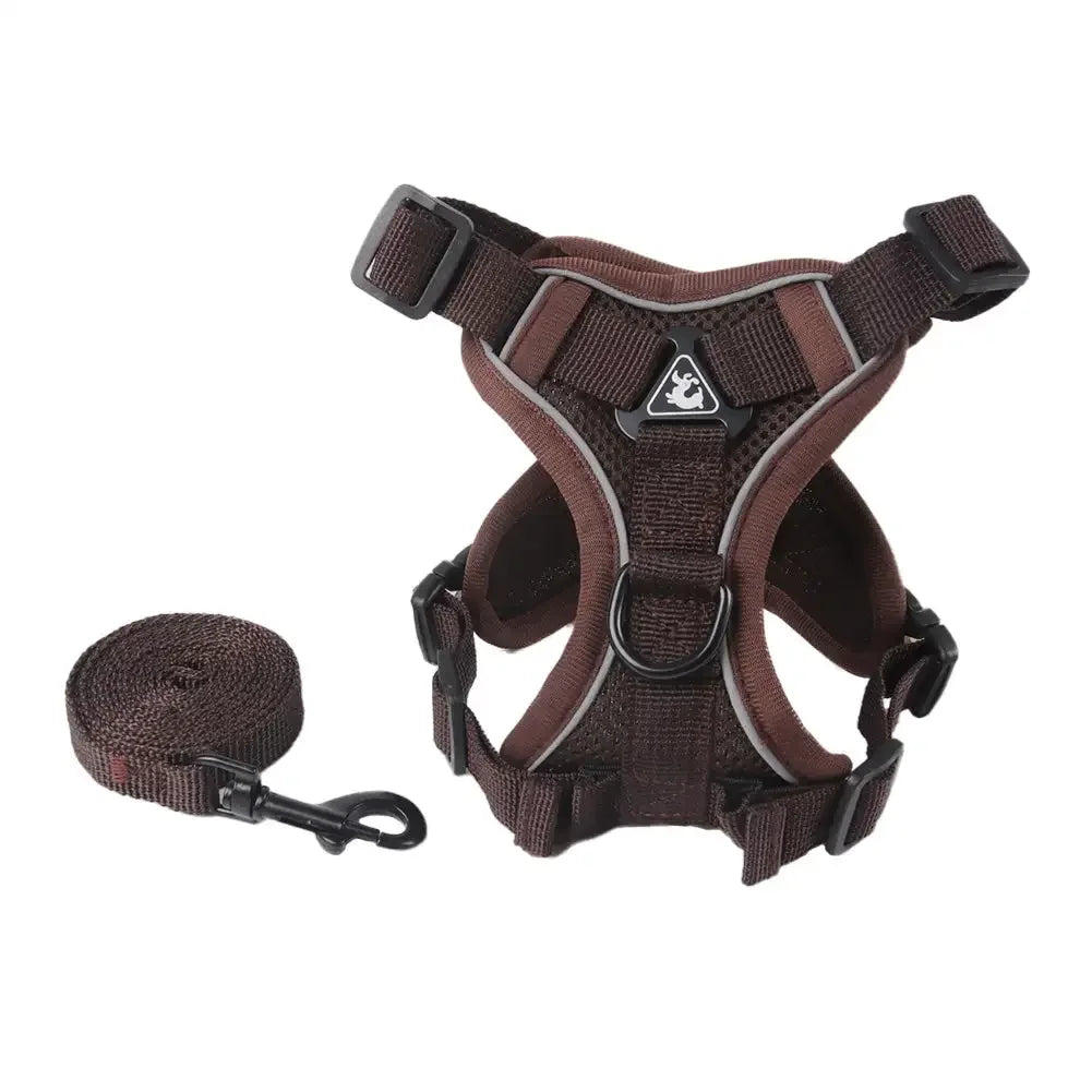 Reflective Adjustable Saddle Dog Harness & Leash Set – No-Pull Halter for Small to Large Dogs