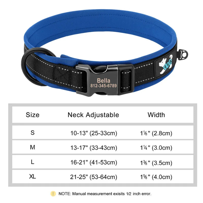 Reflective Personalized Dog Collar with Engraved ID – Soft Padded Nylon Adjustable Collar for All Dog Sizes Ditzy Petunia