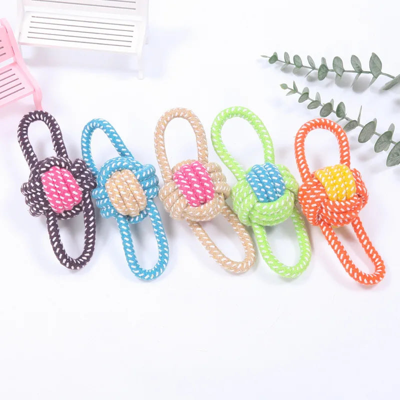 Interactive Cotton Rope Dog Toys - Durable Chew & Play for Puppies & Dogs