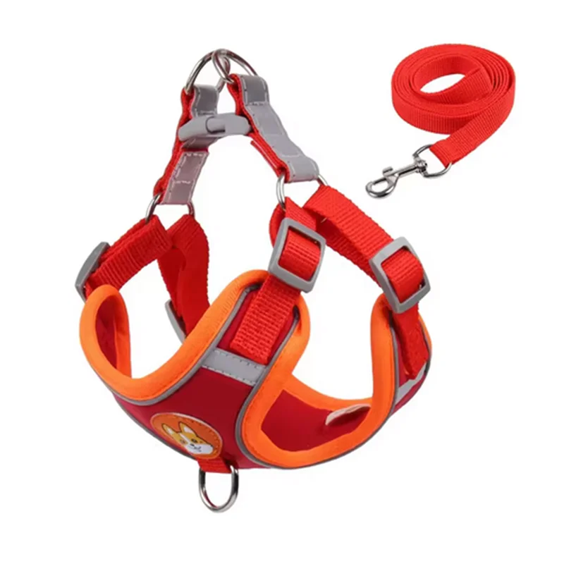 Adjustable Dog Harness & Leash Set | Reflective Anti-Pull Vest for Small & Medium Dogs | Safe, Durable, and Breathable Ditzy Petunia