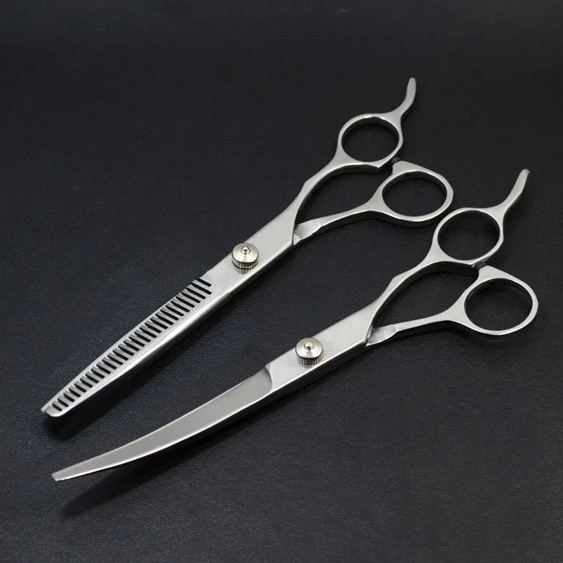 Professional Pet Grooming Scissors Set - Stainless Steel Dog Hair Trimming Tools