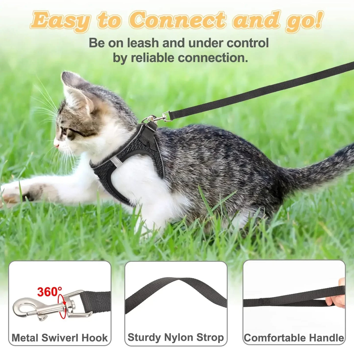 Reflective Nylon Cat Collar – Breakaway Safety with Quick Release Buckle