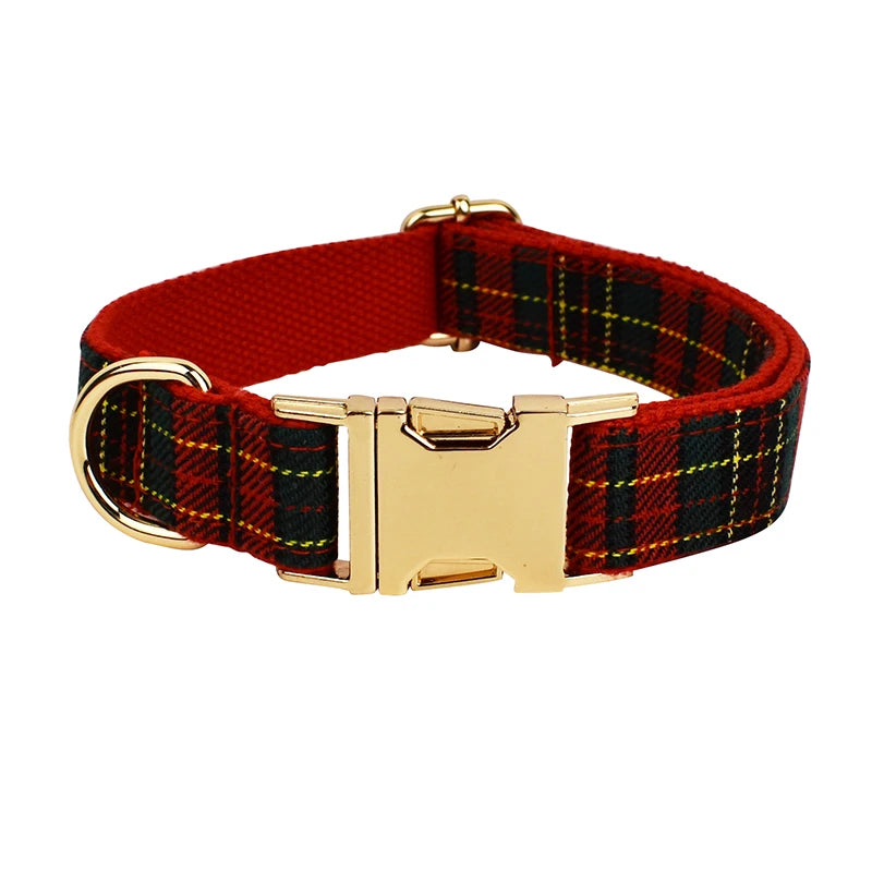 Custom Soft Cotton Dog Collar, Leash & Harness Set