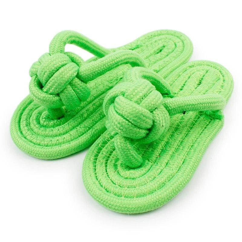 🐶 Funny Slipper-Shaped Rope Chew Toy – Durable Cotton Molar Toy for Dogs