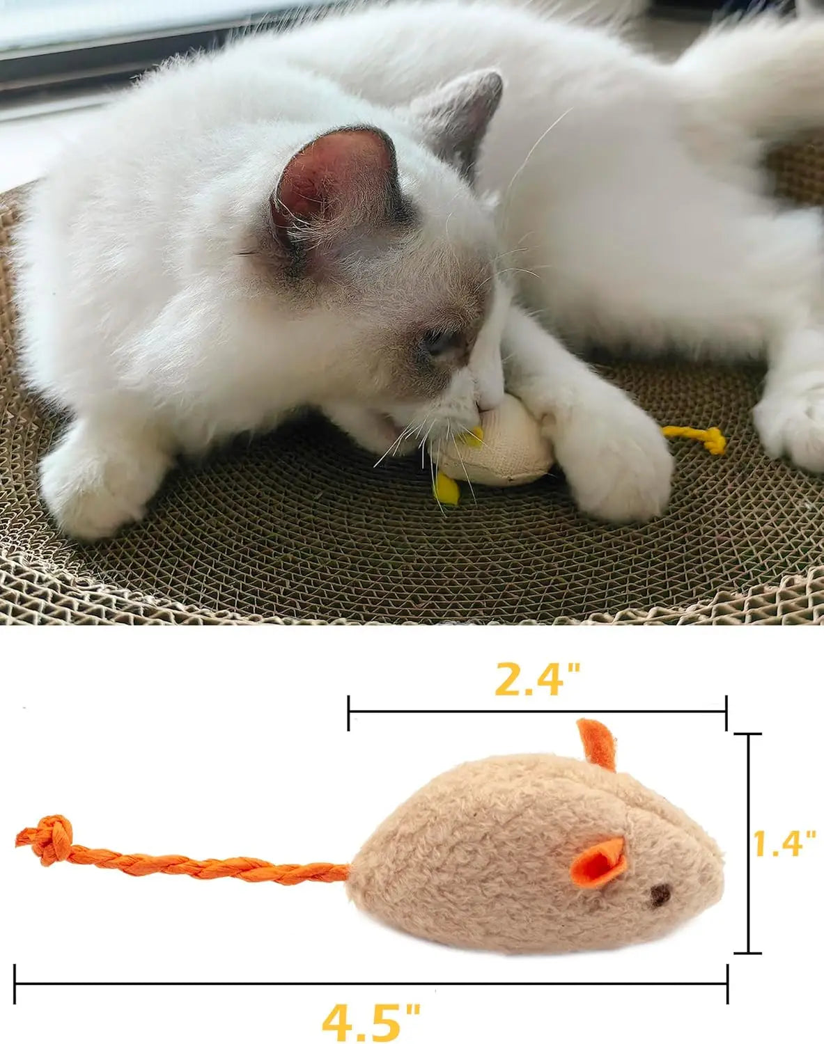 π Plush Catnip Mice Toys β Interactive Feather Mouse Toys for Indoor Cats
