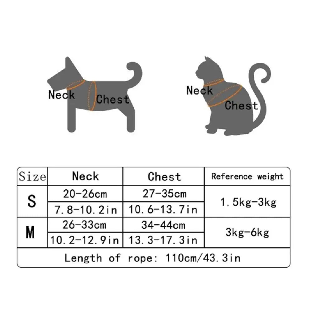 Adjustable Pet Leash with Chest Strap - Safe, Durable Polyester for Small Pets Ditzy Petunia
