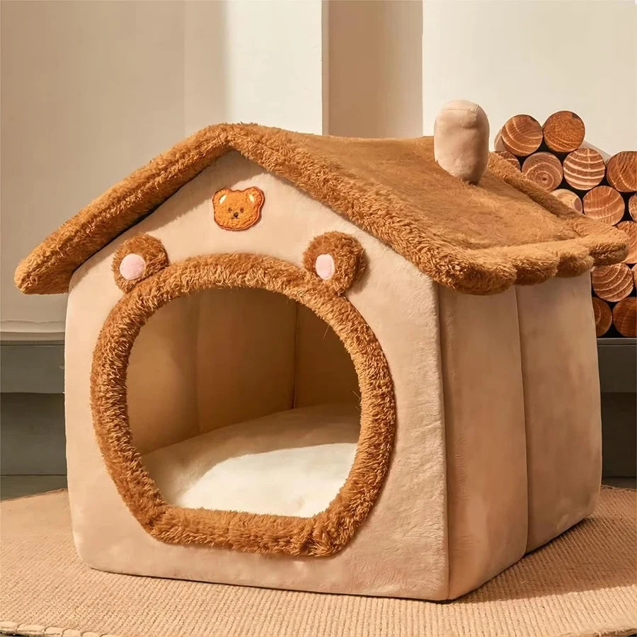 Cozy Fiber Cat House – Breathable Comfort for Your Feline