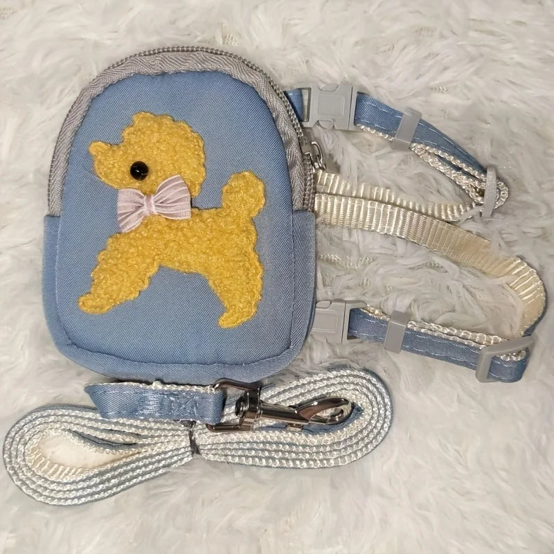 Adjustable Pet Vest with Backpack & Leash – Outdoor Harness for Small & Medium Dogs