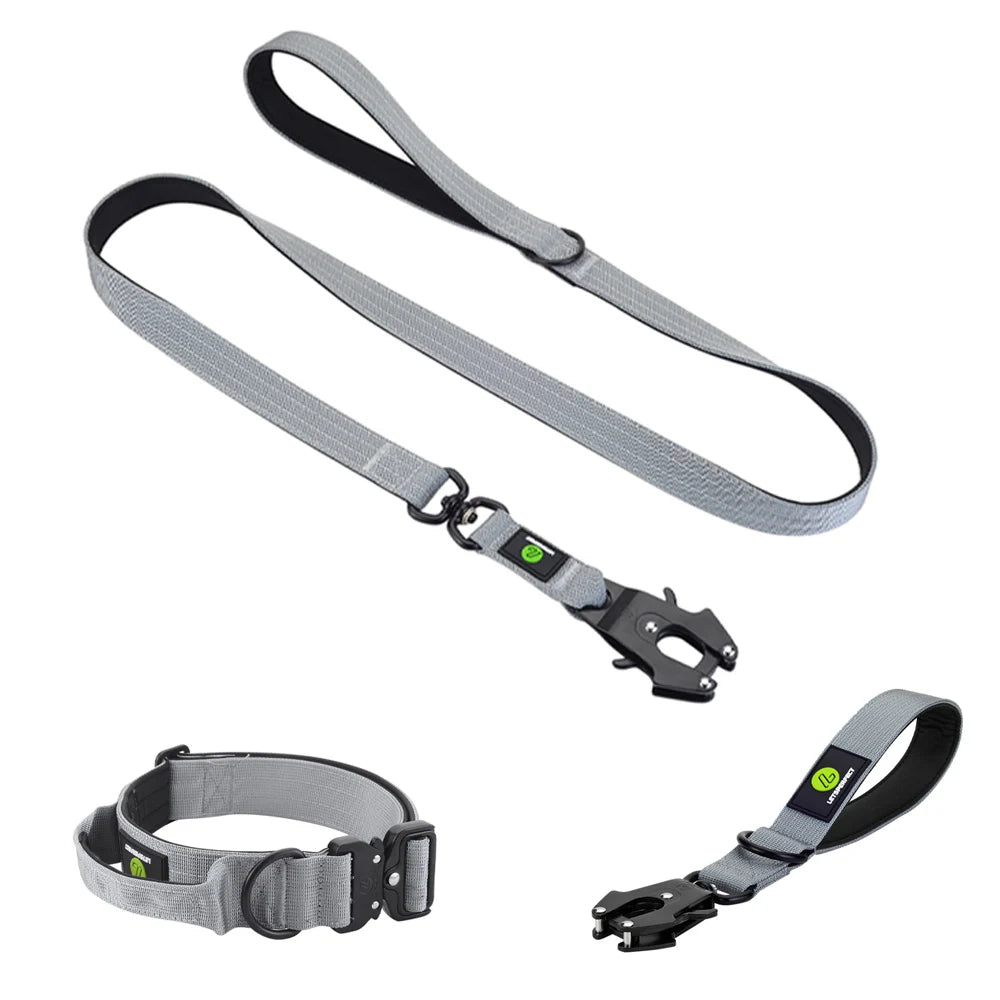 Tactical Nylon Dog Collar with Handle – Adjustable, Padded, and Heavy-Duty for Large Dogs