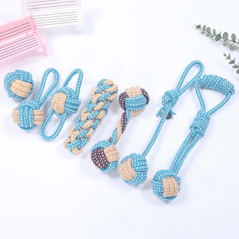 Interactive Cotton Rope Dog Toys - Durable Chew & Play for Puppies & Dogs