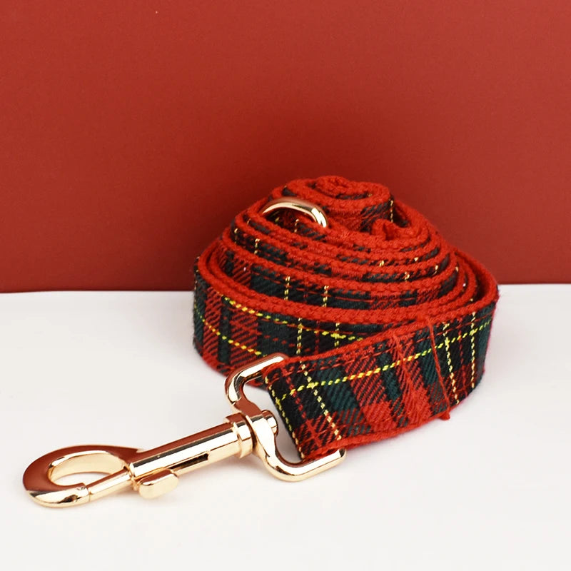 Custom Soft Cotton Dog Collar, Leash & Harness Set