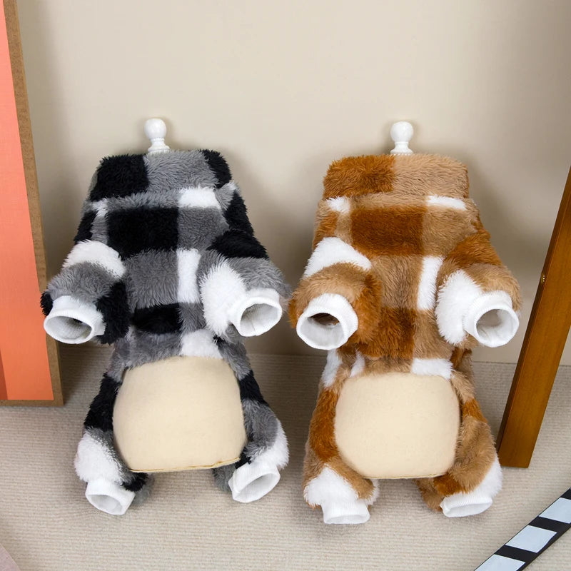 Warm Fleece Dog Jumpsuit – Winter Pajamas for Small & Medium Dogs